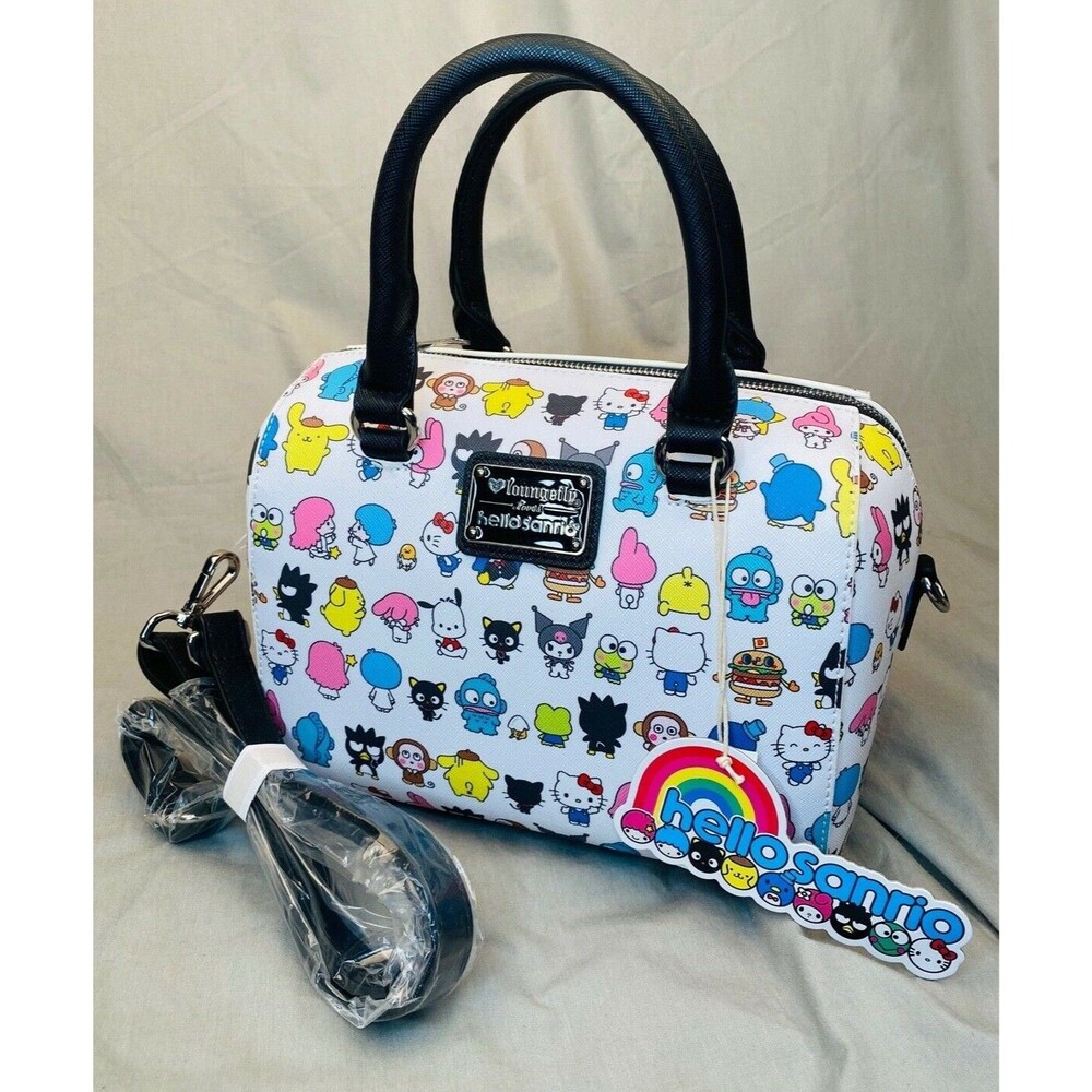 VERY RARE Loungefly loves Sanrio AOP Character Crossbody Purse Bag Satchel HEART